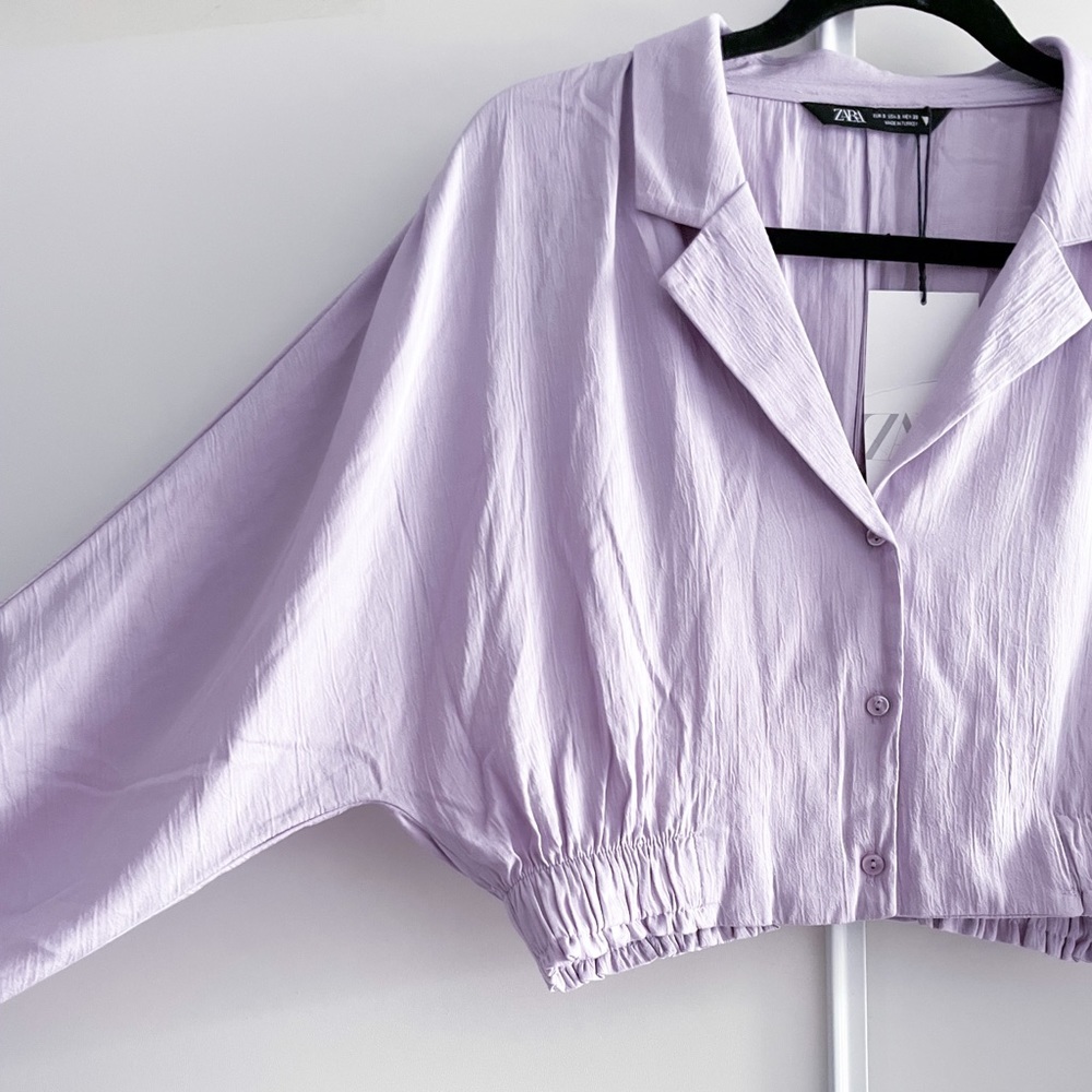 Zara Lilac Cropped Blouse